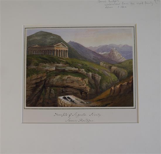 18th / 19th century English School Collection of assorted works including James Bridges - View of a temple in Sicily, all unframed